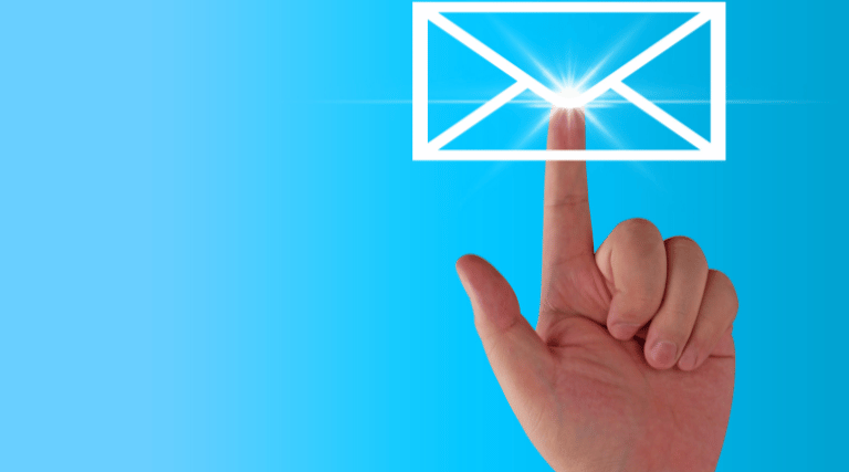 Email Sender Requirements - a hand points to a mail icon|